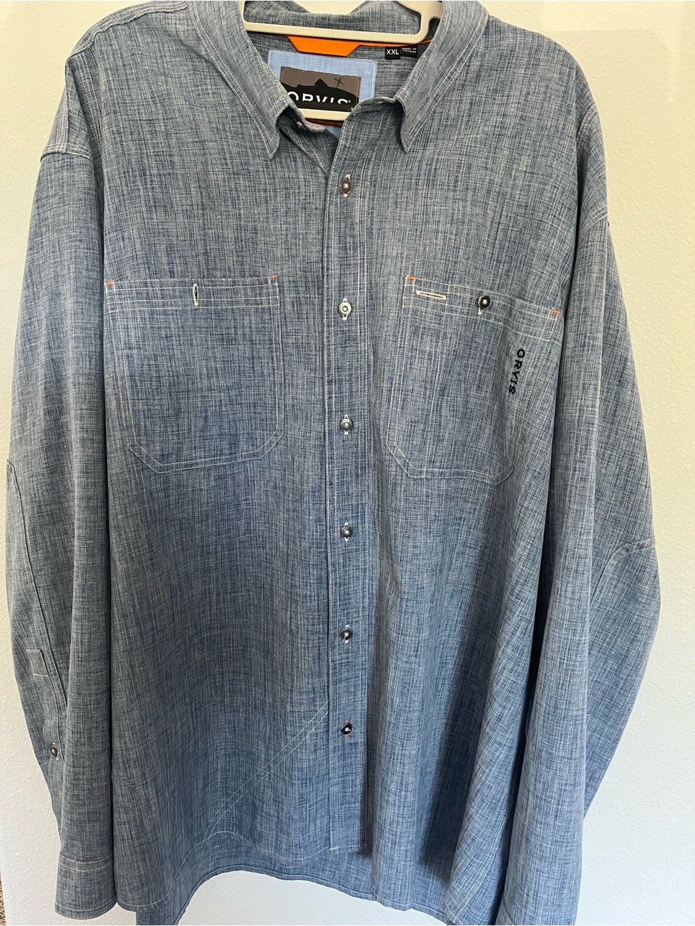 Orvis Men’s Lightweight Blue Button-Down Workshirt